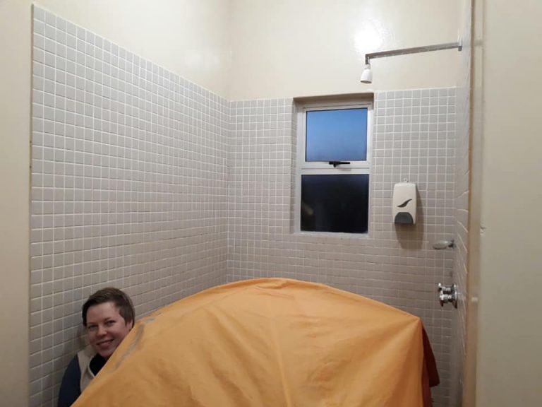 Tent in a Shower
